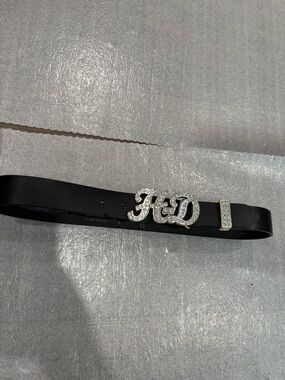 [XS] Harley Davidson Women’s Black Leather Crystal HD Monogram Belt